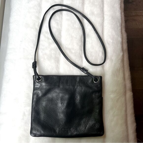 Margot Black Pebbled Leather Crossbody Bag - Picture 1 of 16